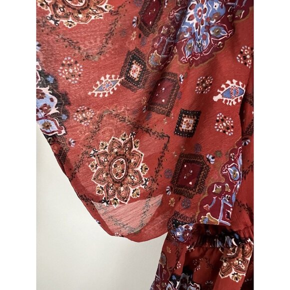 Maurices Flowy Sheer Lined Sienna Medallion Midi Dress ~ Plus Size 1X ~ NEW NWT - Picture 7 of 9